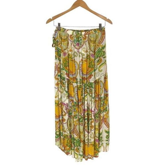 Haute Hippie Womens Floral Paisley Hi-Low Boho Wrap Maxi Skirt Multi Small NWT - Picture 4 of 9